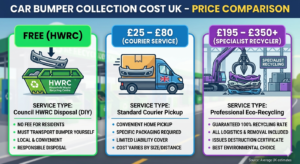 Car bumper collection cost UK - price comparison for different service types