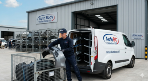 Professional car bumper collection UK - licensed automotive waste collection from bodyshop.