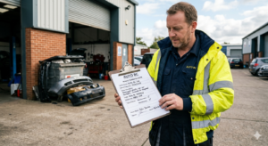 Waste Transfer Note for car bumper collection - legally required UK waste documentation