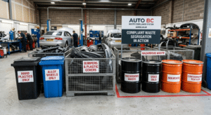 Correctly organised automotive waste storage