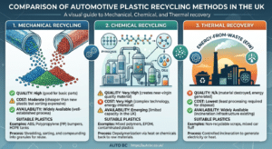 Mechanical vs chemical vs thermal recycling of automotive plastic in the UK