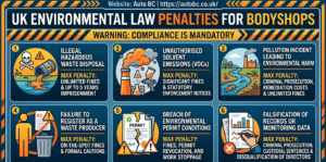 UK environmental law penalties for bodyshops